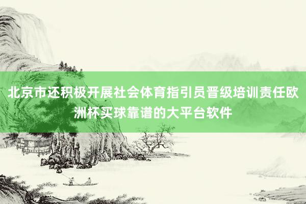 北京市还积极开展社会体育指引员晋级培训责任欧洲杯买球靠谱的大平台软件